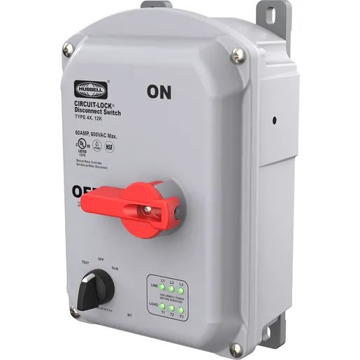 Industrial Grade, Motor Disconnect,Unfused,3 Pole, 60A 600V AC,Screw