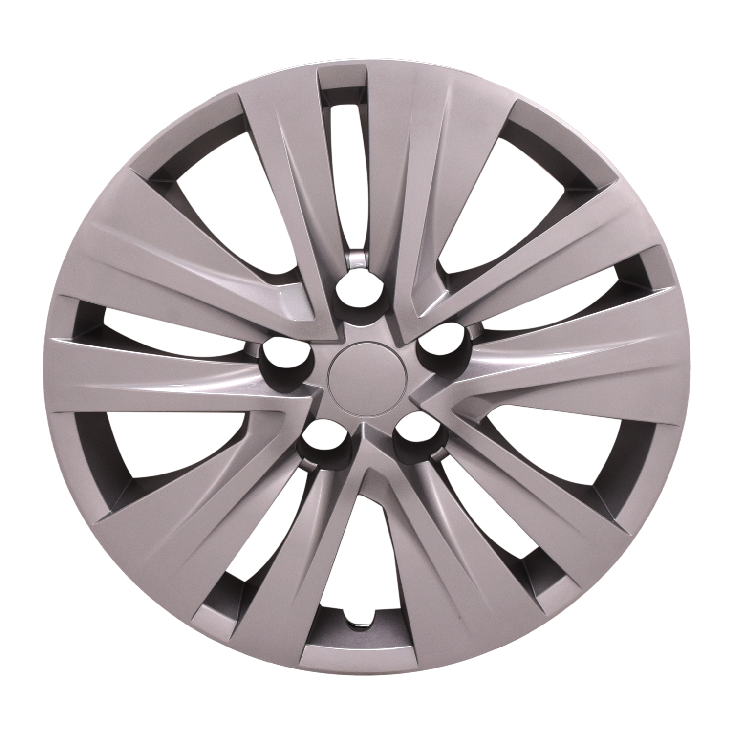 Wheel Cover; 16 Inch; 5 Double Spoke; Painted; Silver; ABS Plastic; Set