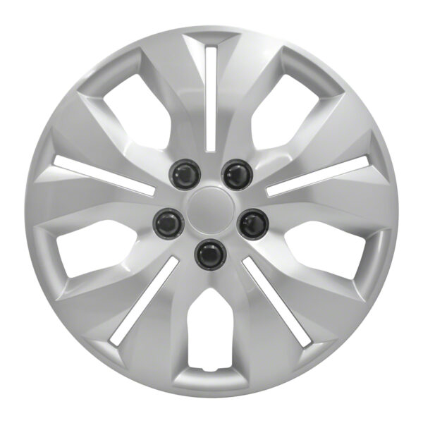 Wheel Cover; 16 Inch; 5 Split Spoke; Silver; Plastic; Set Of 4; Lug