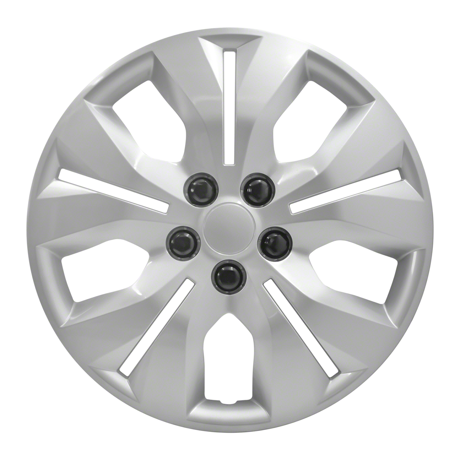 Wheel Cover; 16 Inch; 5 Split Spoke; Silver; Plastic; Set Of 4; Lug