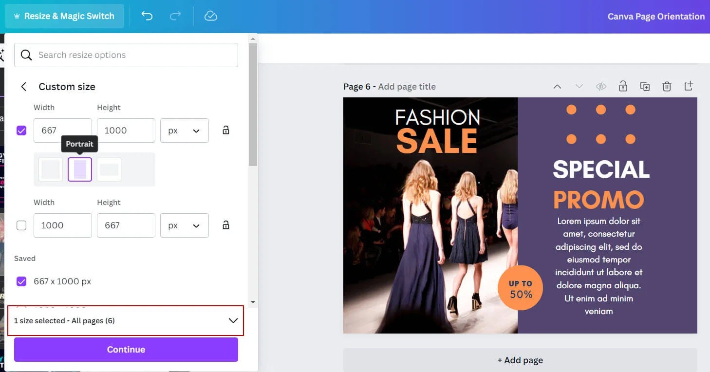 How to Change Page Orientation in Canva in 1 Click
