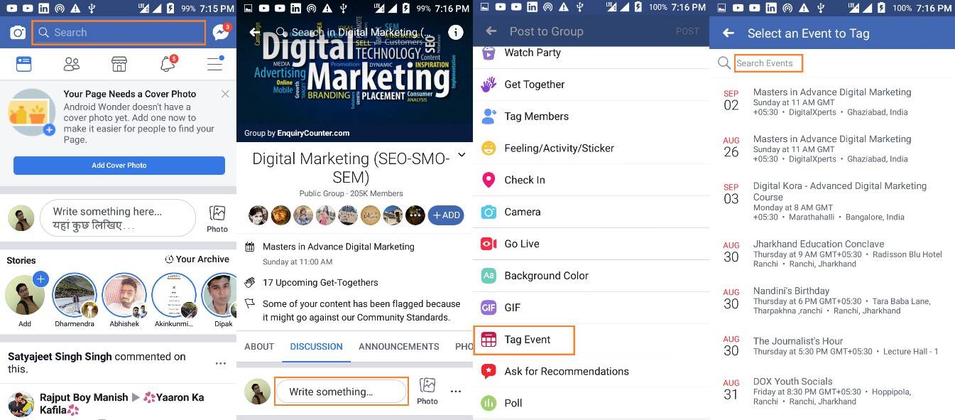 How to Create an event on Facebook Group (With Images) HubsAdda