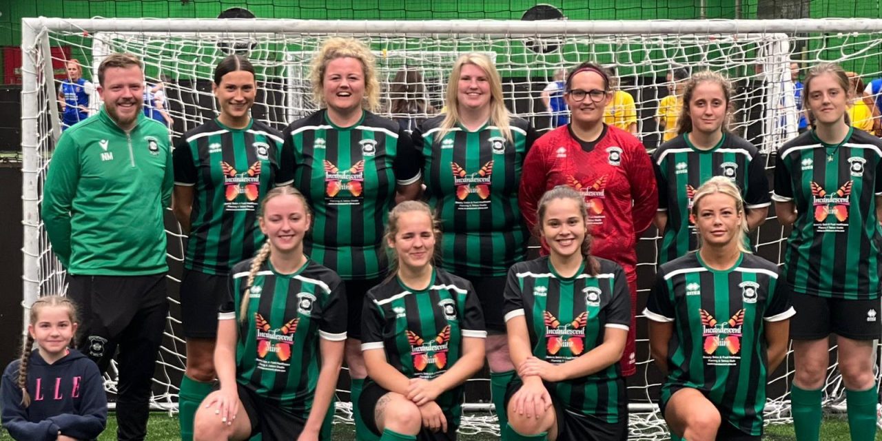 Golcar United Women FC celebrate first trophy of the campaign before