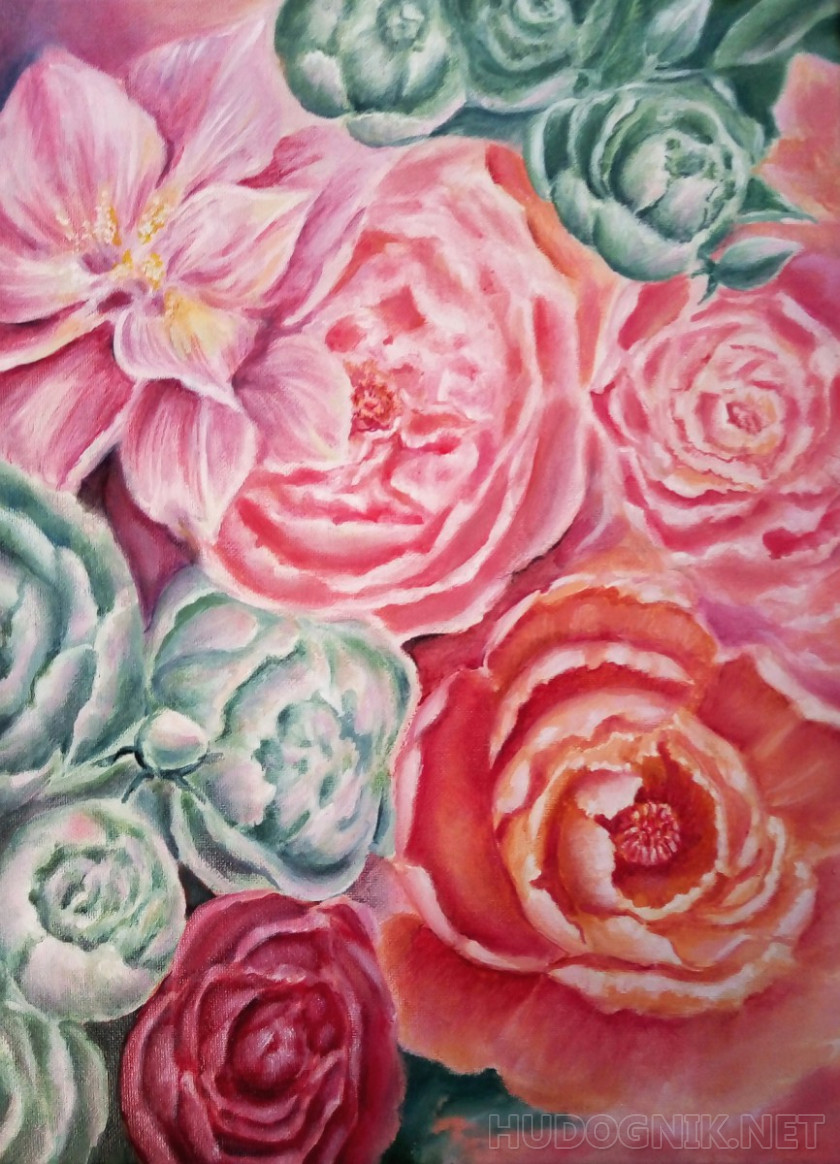 Picture Floral fantasy. Size 30x40, Year 2019, Price 28 dollar