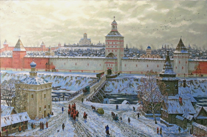 Картина Смоленск в начале 17 века. 2015 г. х.,м., 100х150. Размеры