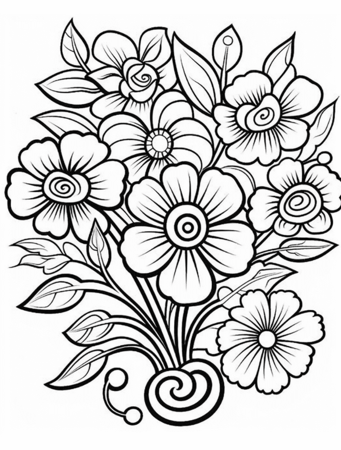 Flower Coloring Pages | Hue Therapy