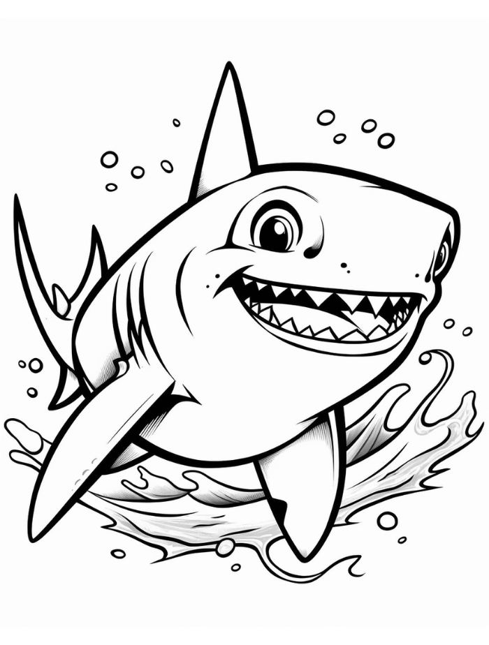Shark Coloring Pages Hue Therapy
