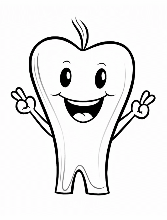 Tooth Coloring Pages Hue Therapy