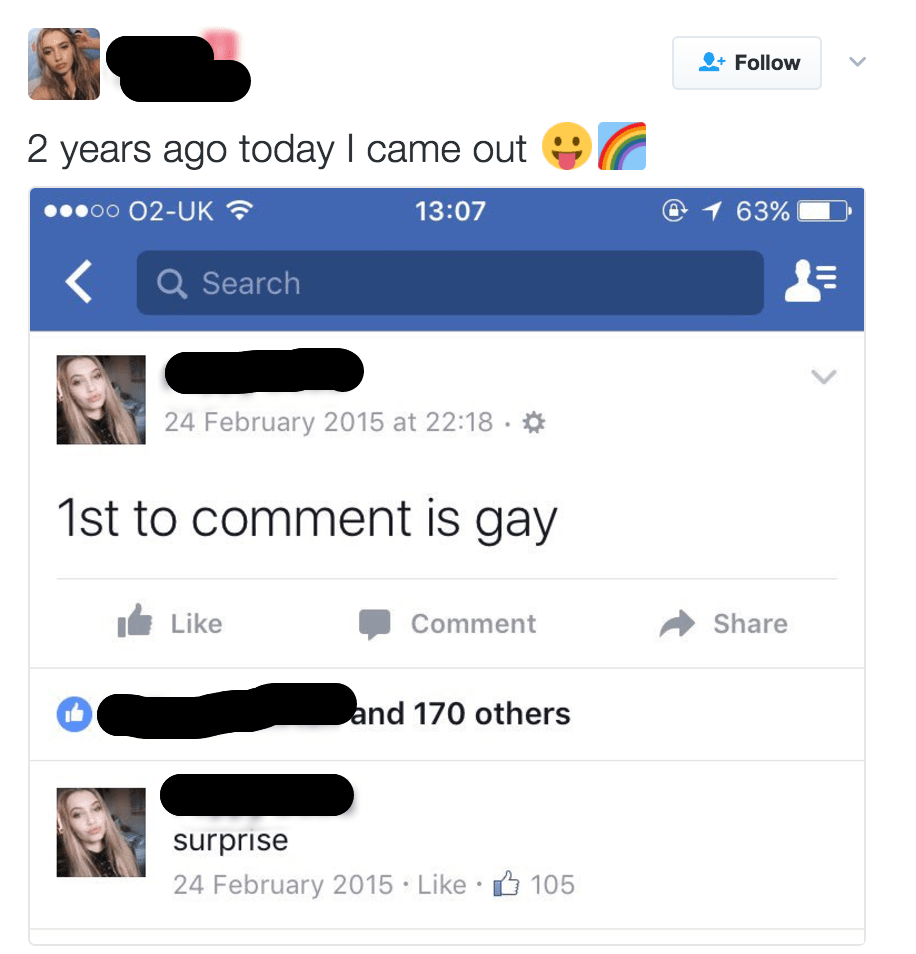 Funny way to come out of the closet