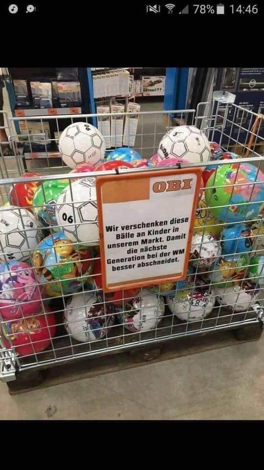 German store is giving soccer balls away for free so that the next