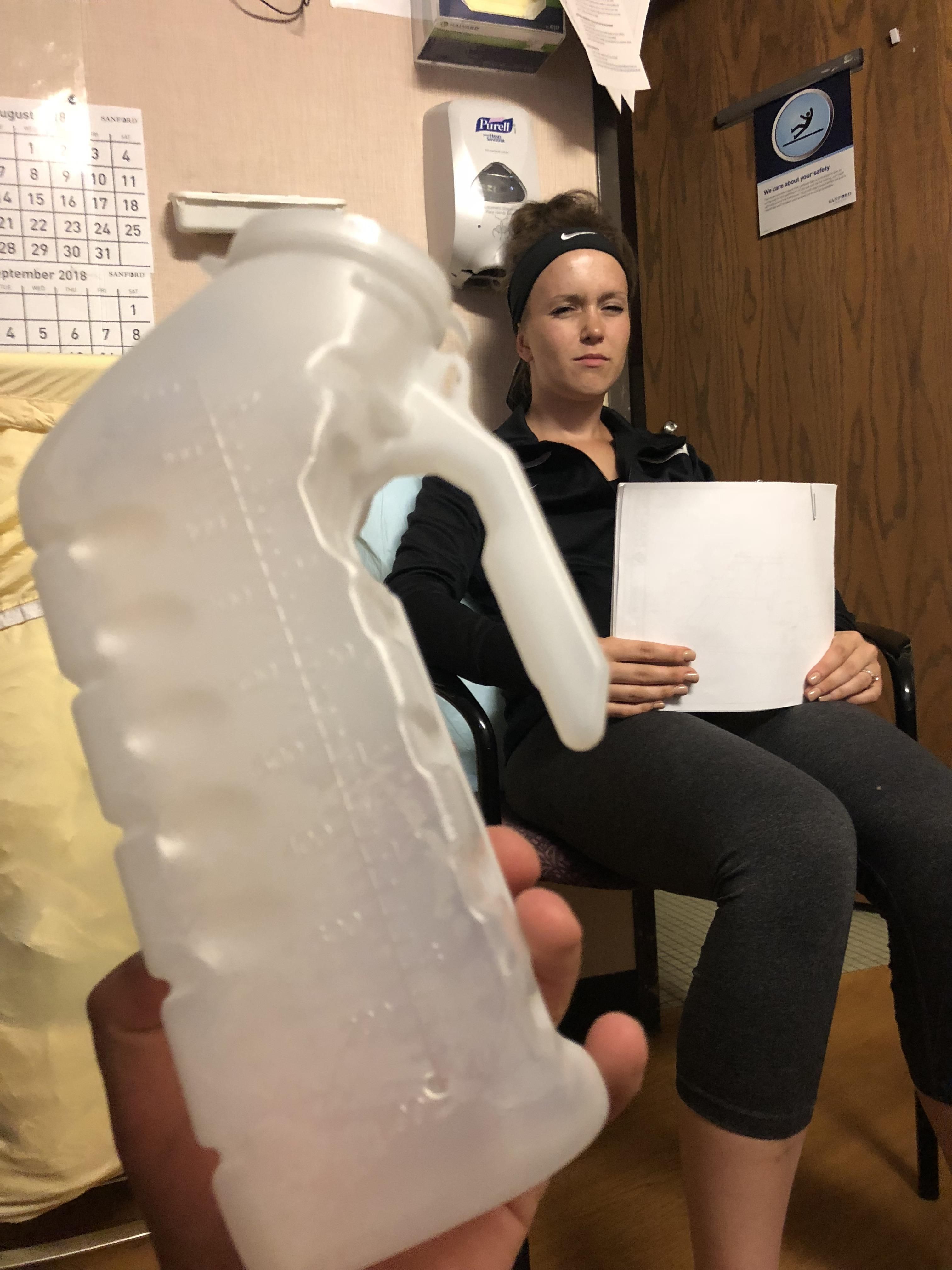 My sister asked if my dad’s bedside water bottle at the hospital made