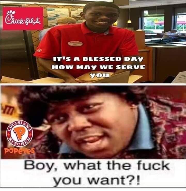 Popeyes Vs Chick Fil A Memes