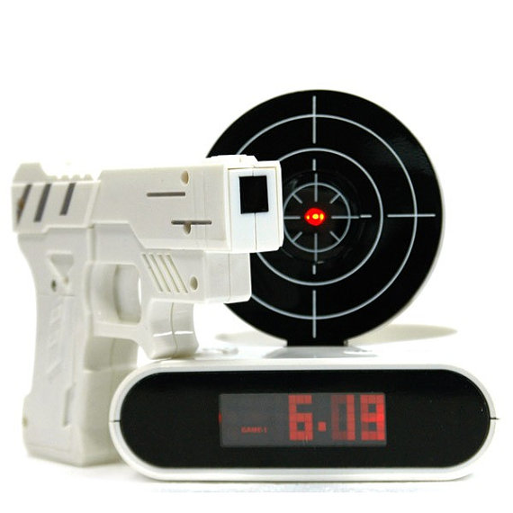 Gun Target Shooting Alarm Clock