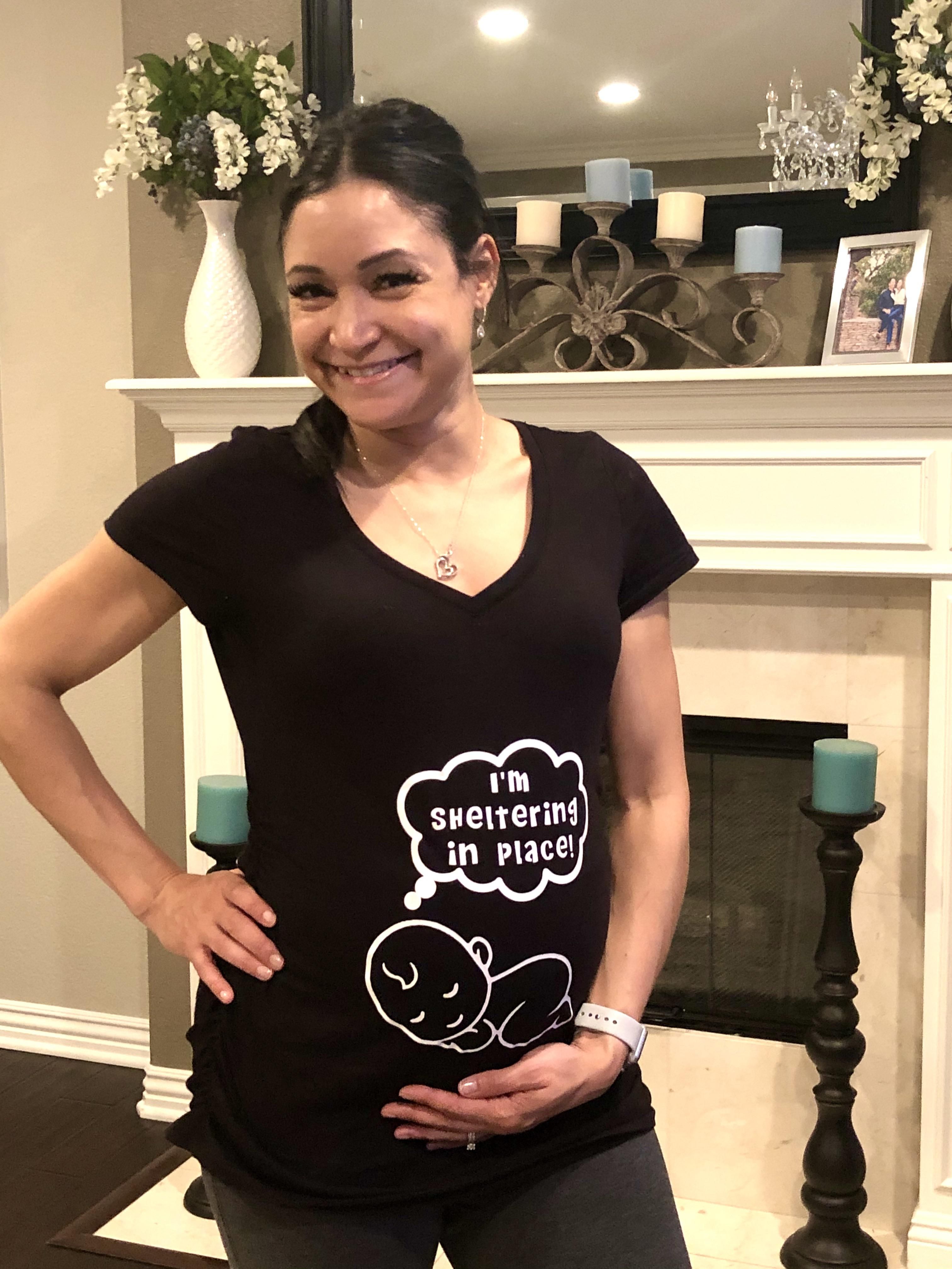 My mom made my wife a timesrelevant maternity shirt for her first Mother’s Day