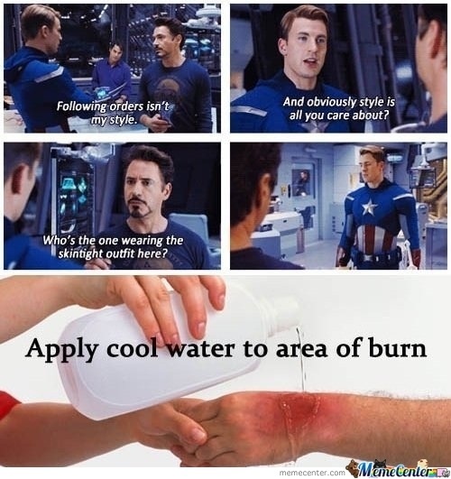 Pls. apply cold water to the burned area