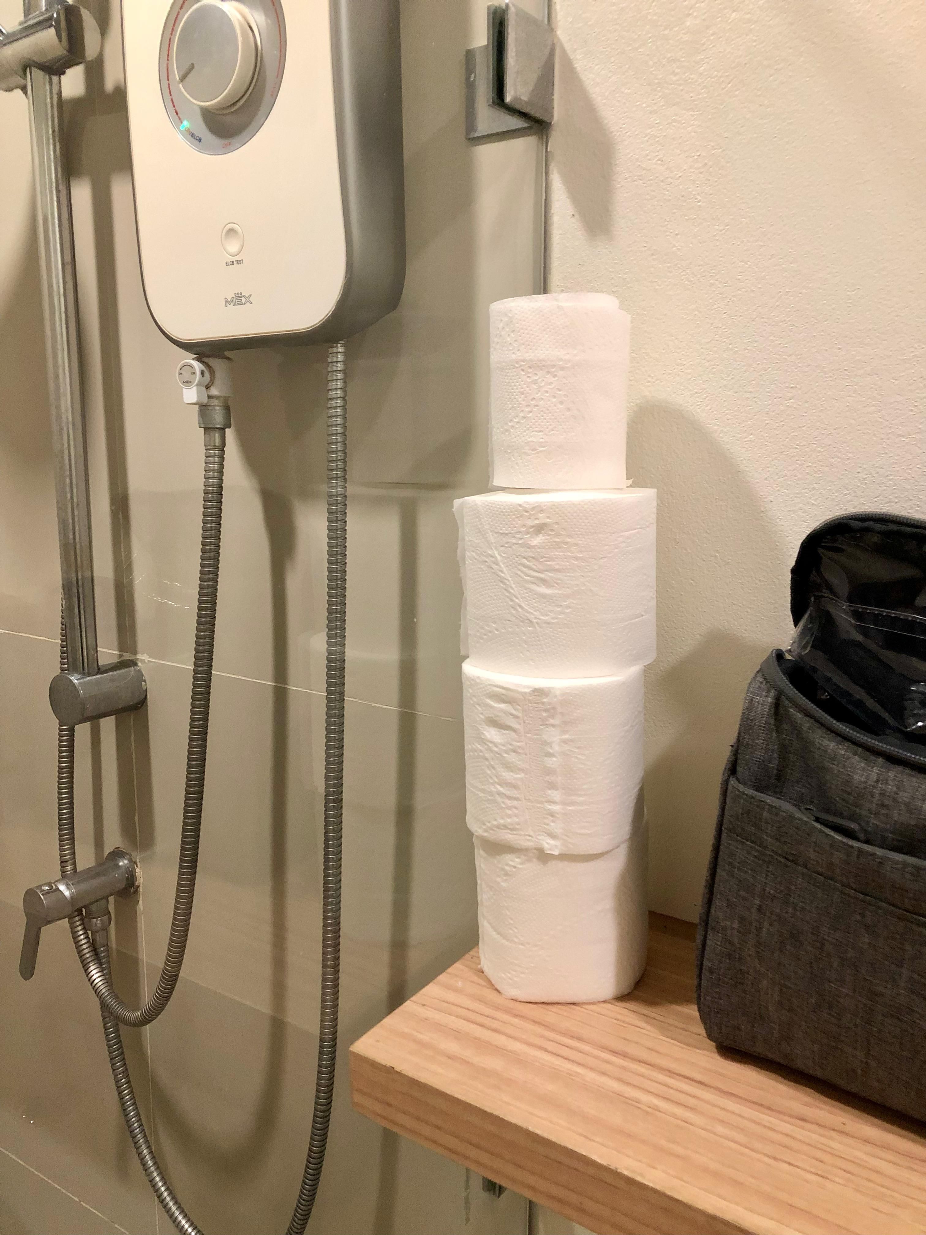 The hotel I’m staying in keeps adding a new roll of toilet paper every