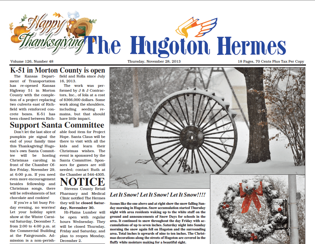 November 28, 2013 Hugoton Hermes News