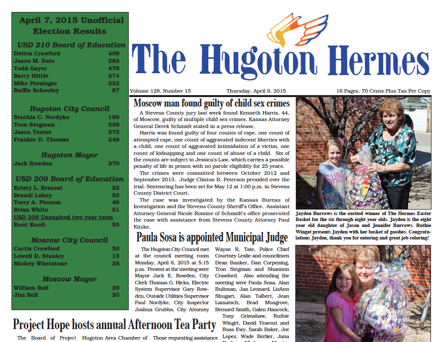 April 9, 2015 Hugoton Hermes News