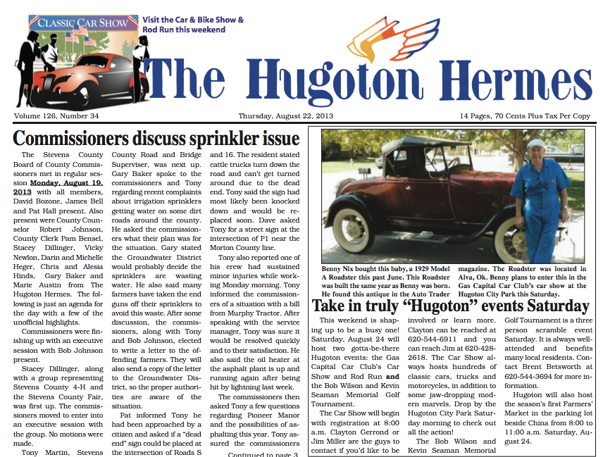 August 22, 2013 Hugoton Hermes News