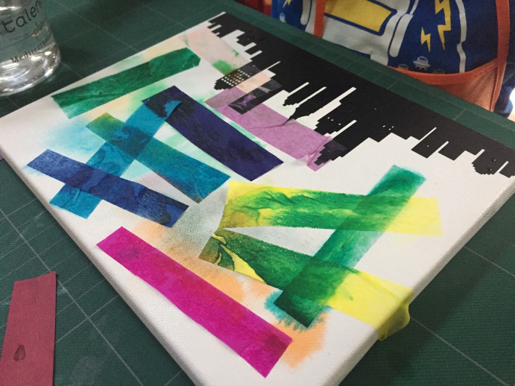 Silhouette Tissue Paper Canvas Art Hugs are Fun!