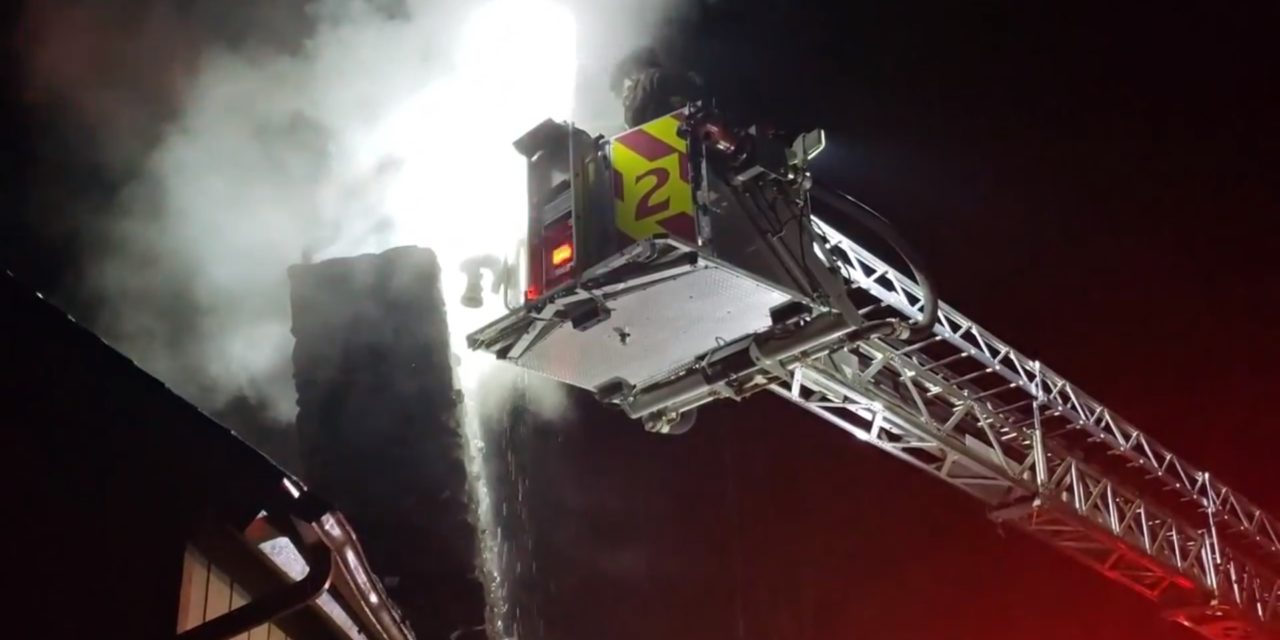 Maumelle, North Little Rock Firefighters Battle Chimney Fire