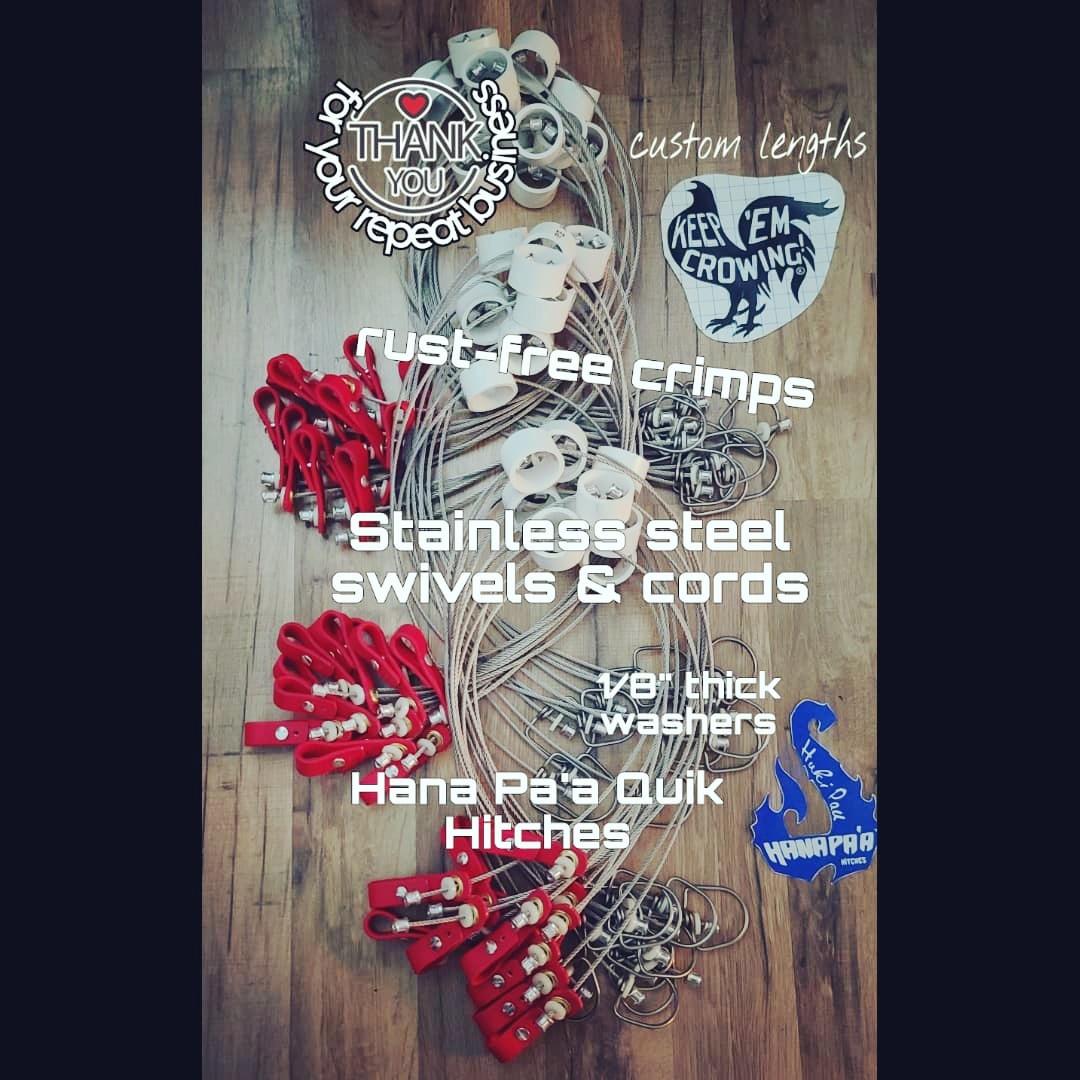 Hana Pa'a Quik Hitch Pro STAINLESS STEEL Tie Cords Huki Pau