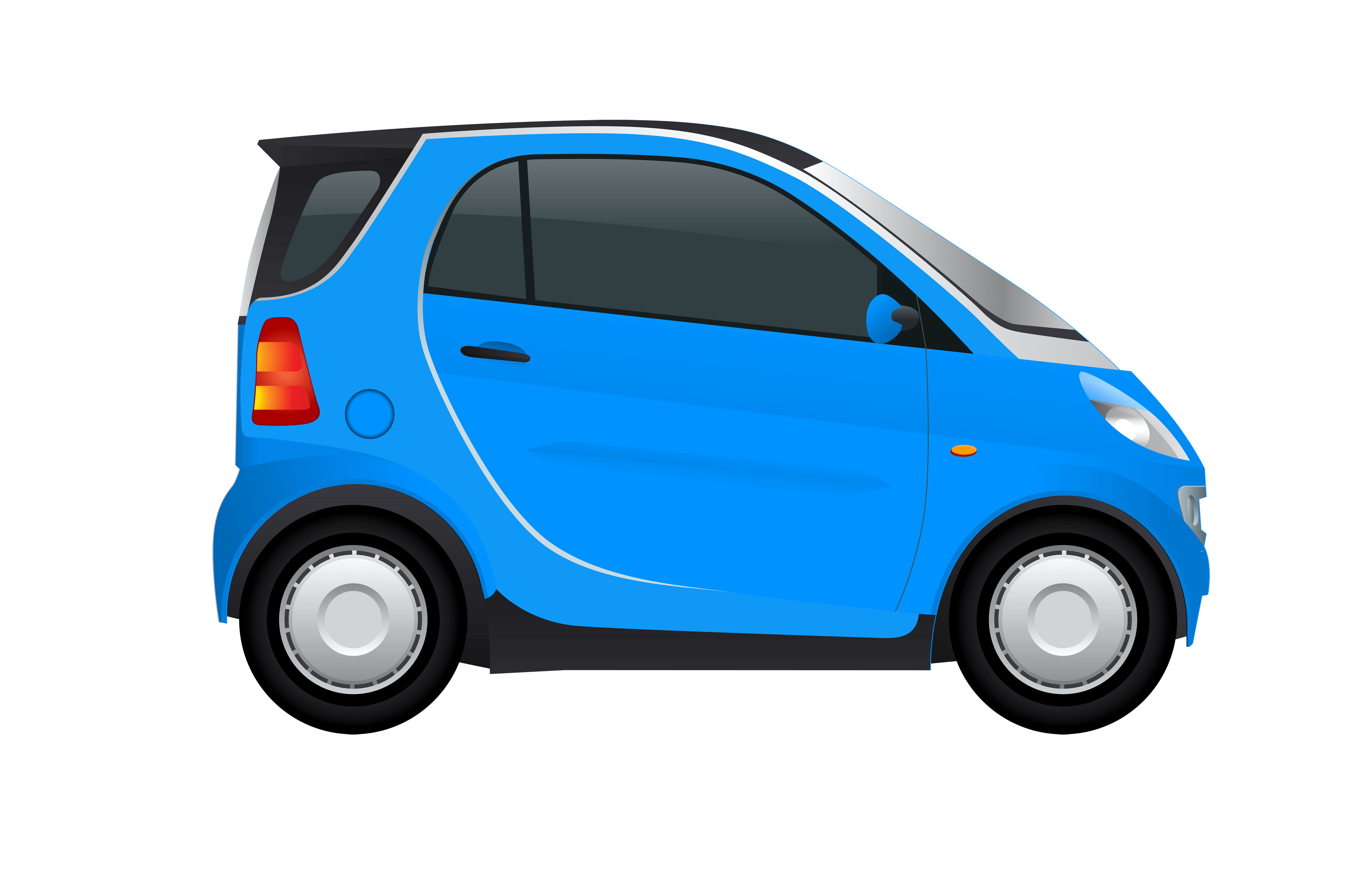 Free Blue Smart Car Side view Clipart for Download