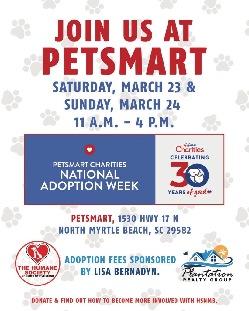 PetSmart Adoption Event March 2025 The Humane Society of North Myrtle Beach PetSmart Adoption Event March 2025 The Humane Society of North Myrtle Beach