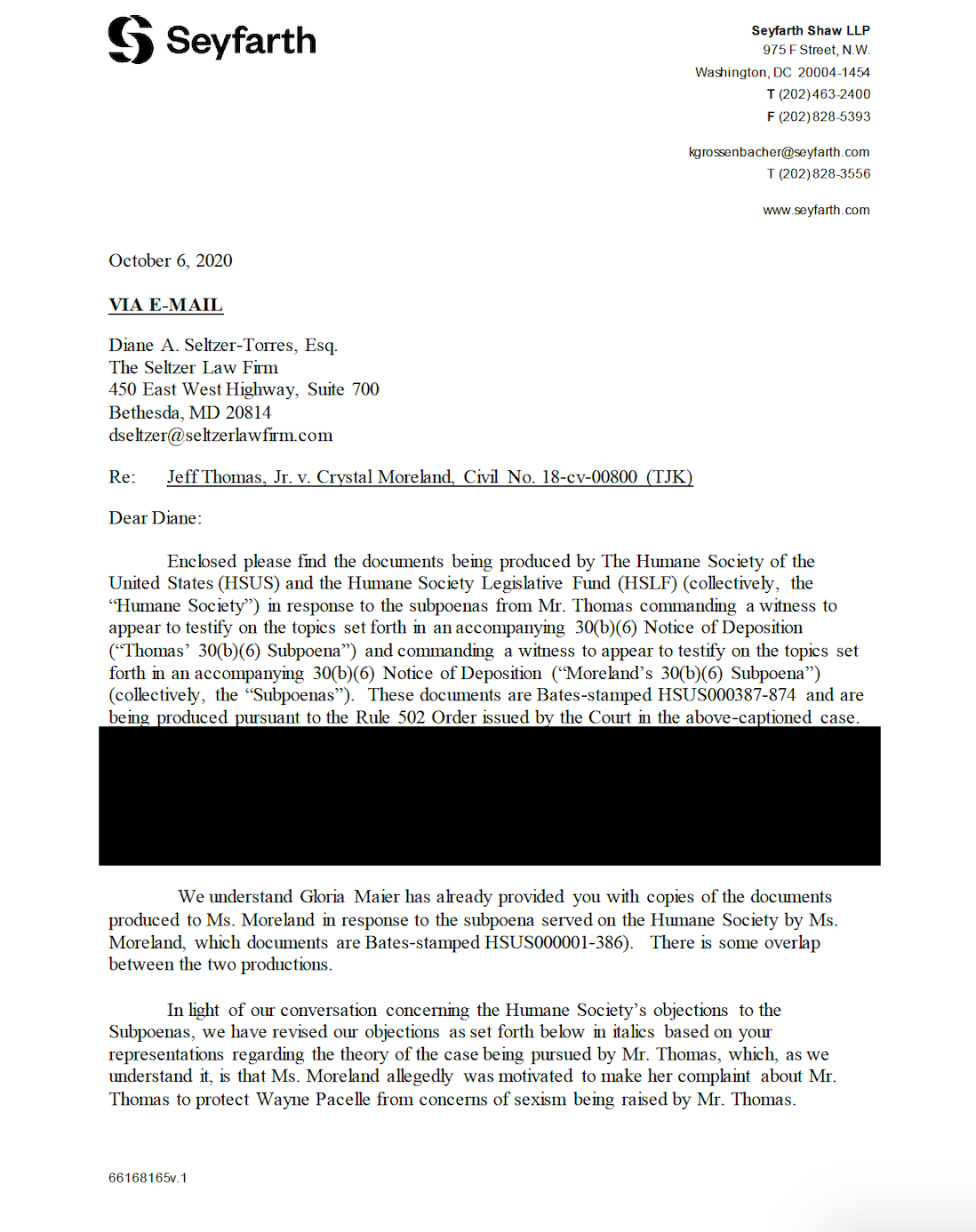 HSUS subpoena response HumaneWatch