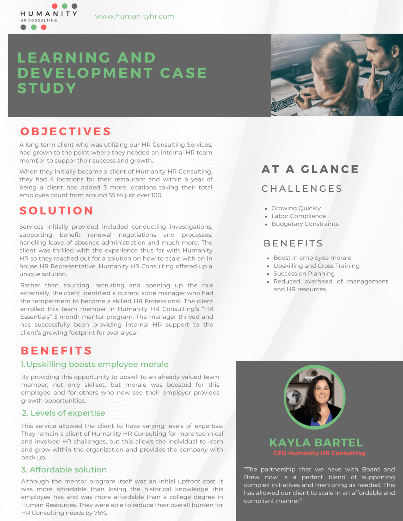 Learning and Development Case Study Humanity HR