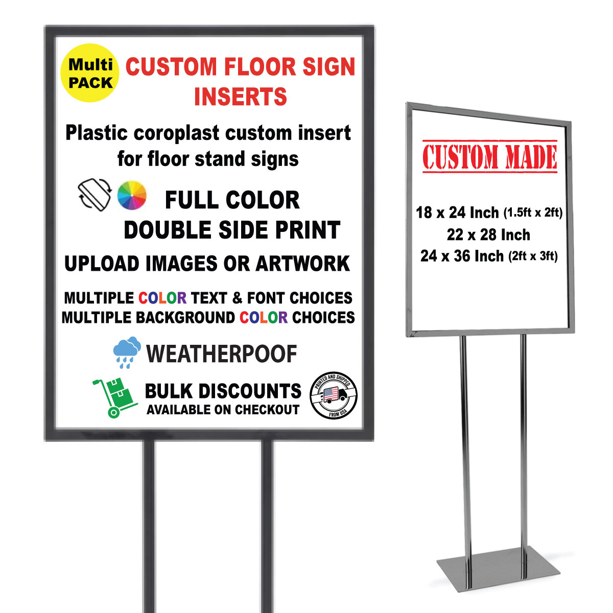 Custom Floor Stand Sign Frame Inserts Humanity Source
