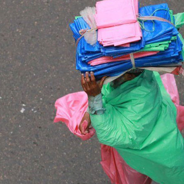 Plastic bags recycled into fabric to fight pollution Humanomykonos