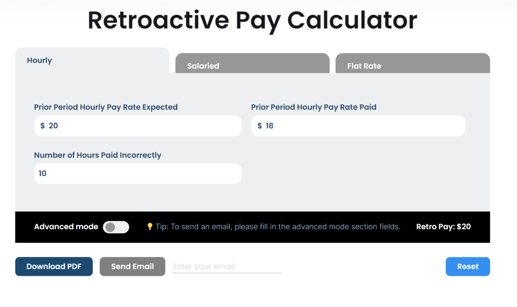 Retroactive Pay Calculator