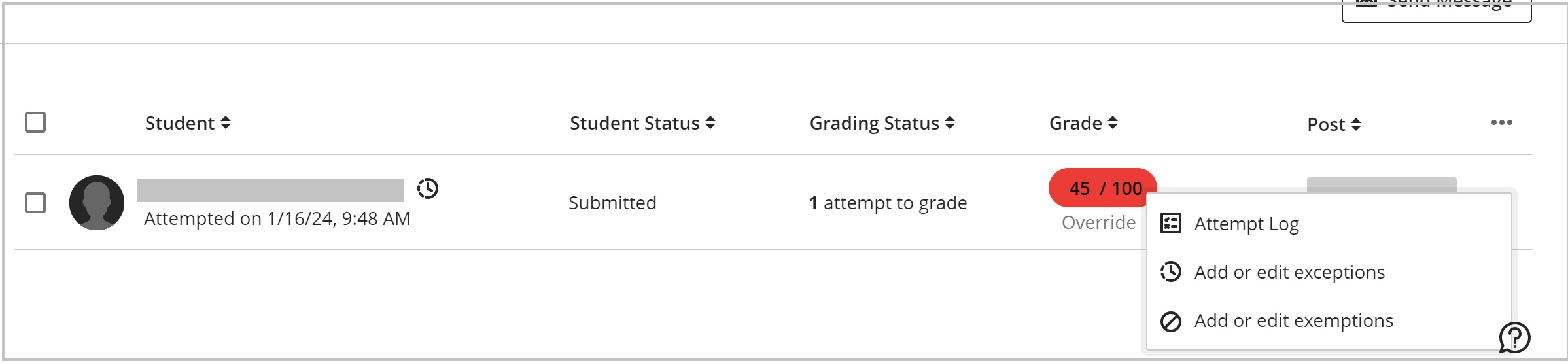 Granting Exceptions for Tests and Assignments in Ultra Faculty Blackboard