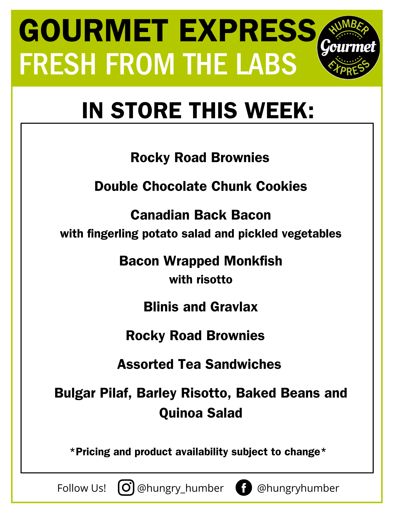 This Week In Gourmet Express Humber Communiqué
