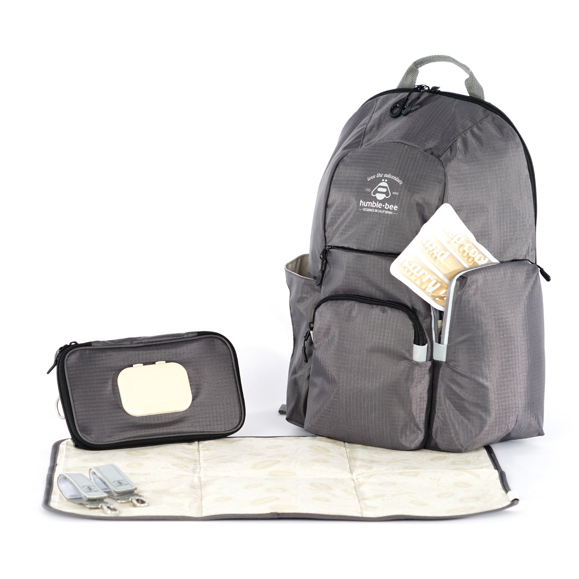 Free Spirit Diaper Bag with 40 Accessory Bundle HumbleBee
