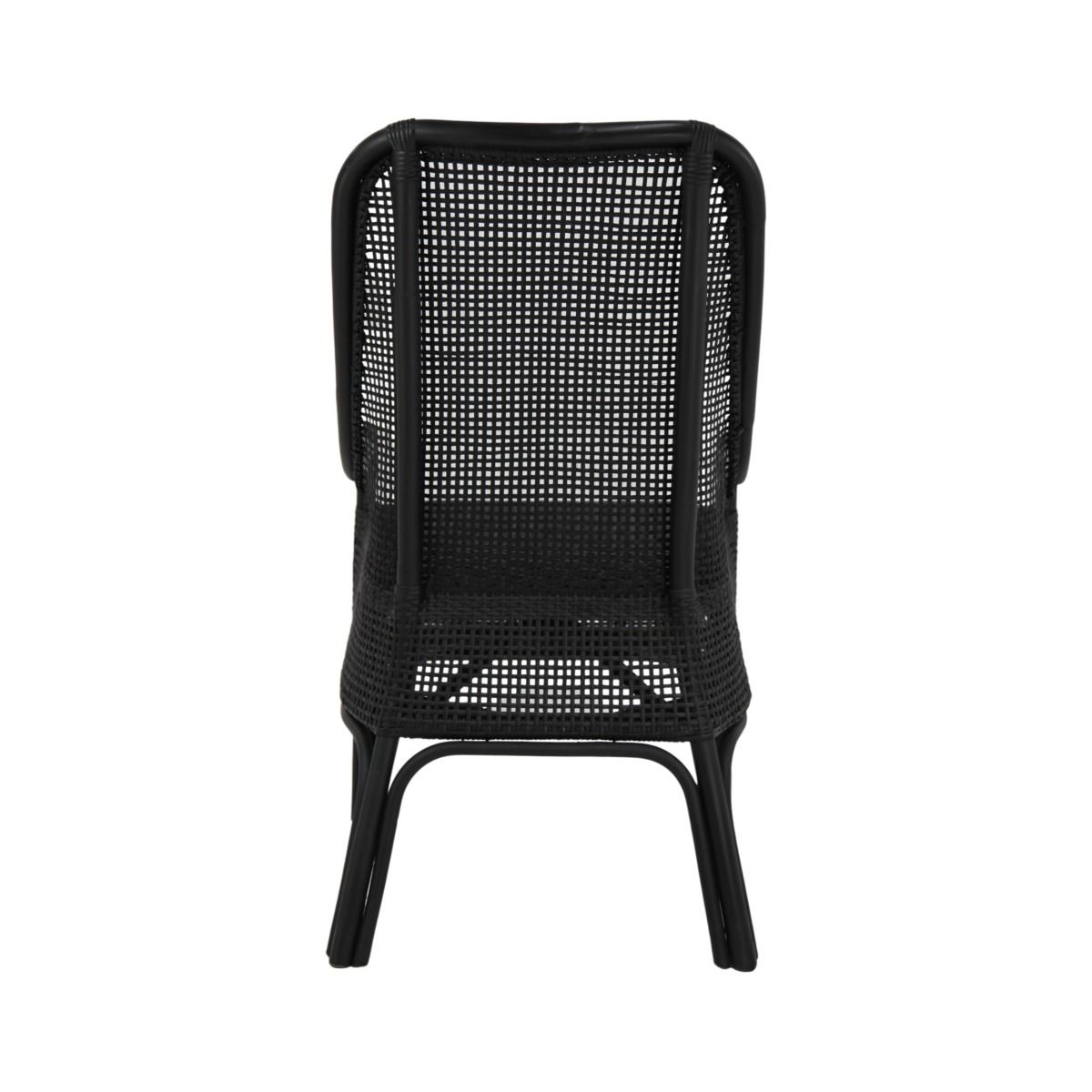 Rattan High Back Dining Chair Black Humble Home