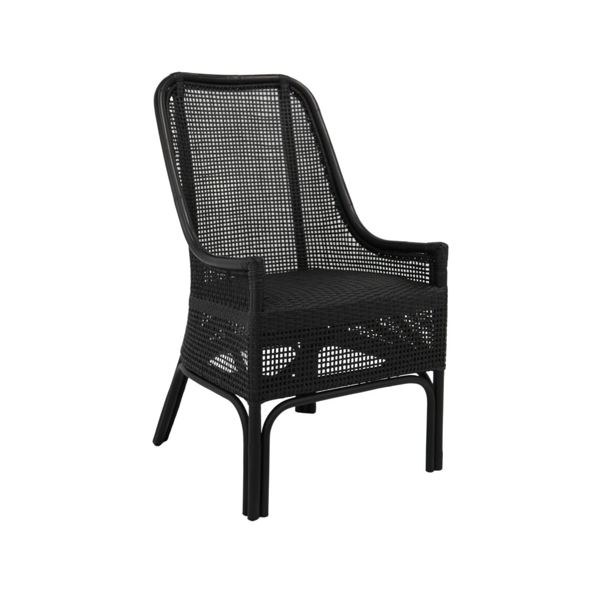 Rattan High Back Dining Chair Black Humble Home