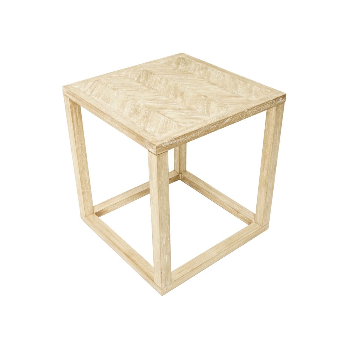 Laguna Whitewash Parquetry Side Table Humble Home