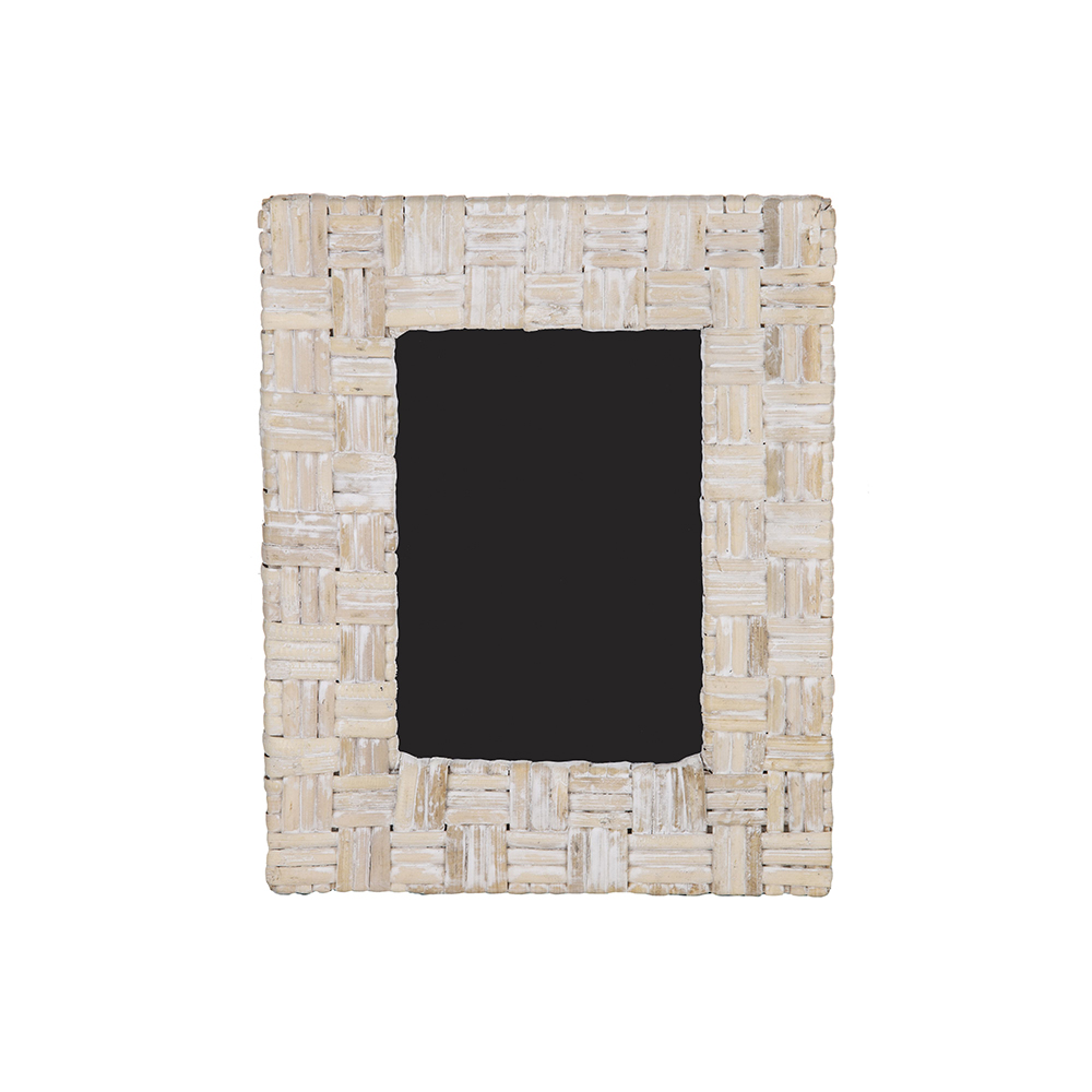 Whitewash Rattan Photo Frame Small Humble Home
