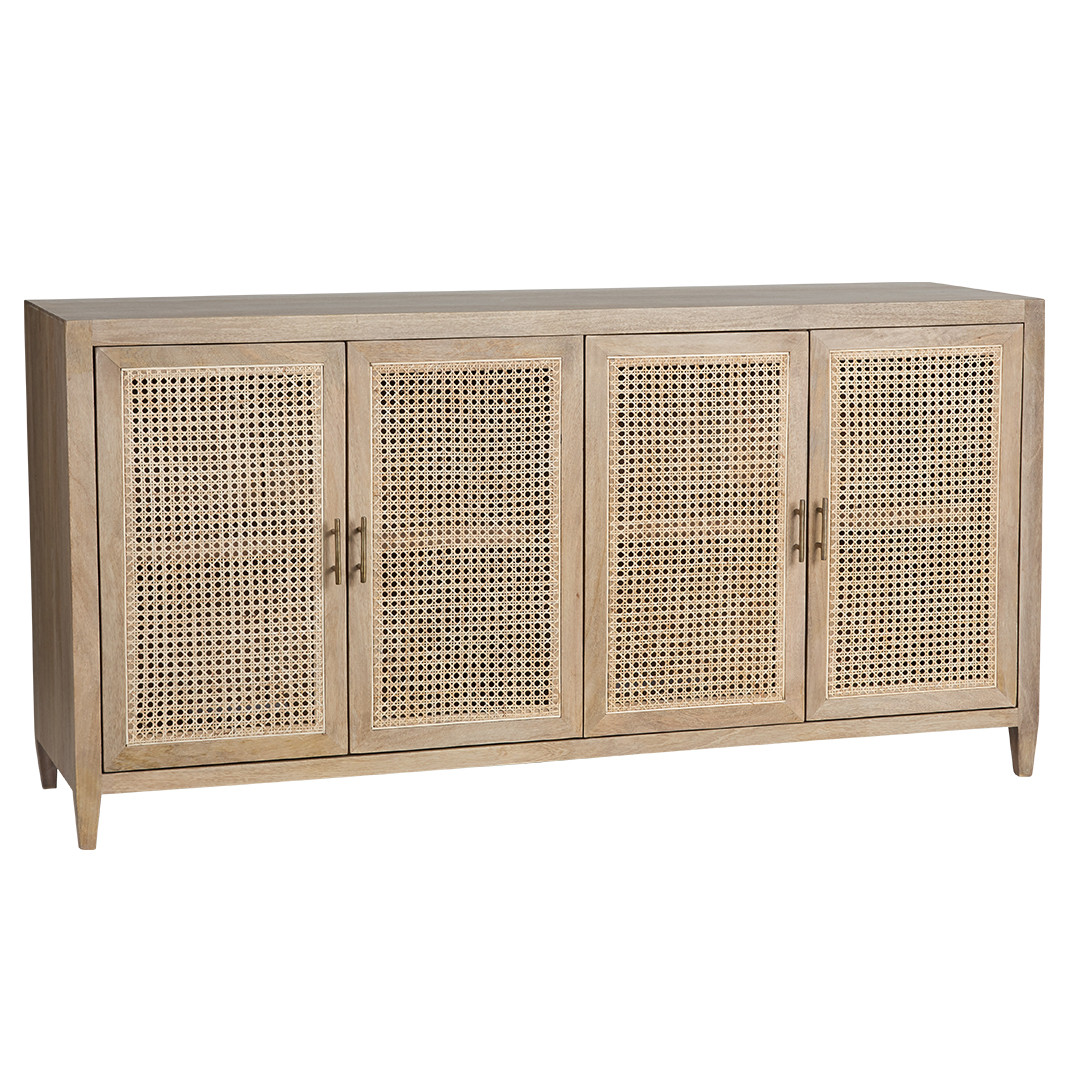 Capri Mango Wood & Rattan Weave Buffet Humble Home