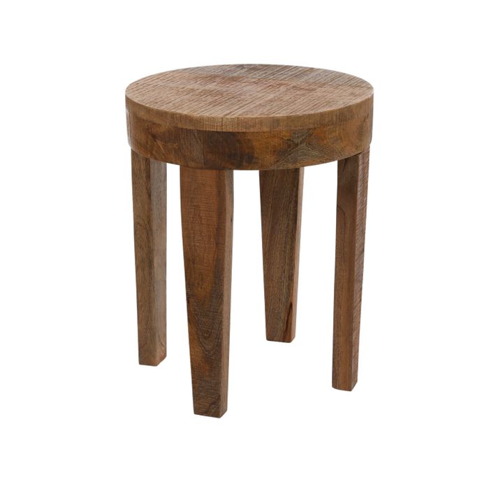 Maddie Round Mango Wood Side Table Humble Home