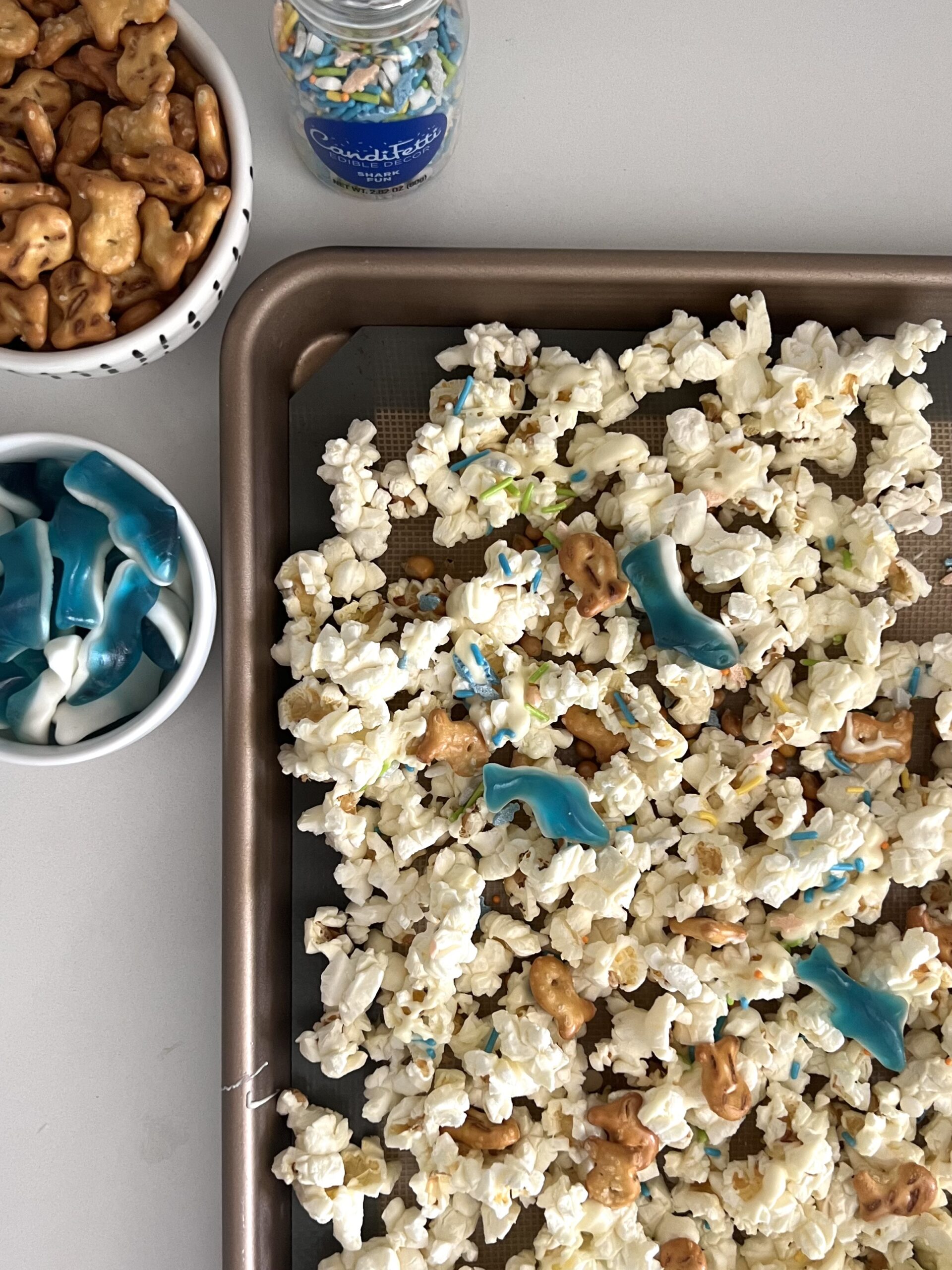 Dive Into Shark Week with Delicious Shark Bait Popcorn Snack Mix