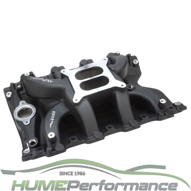 Holden 304 355 Vn Heads V8 Intake Manifold Air Gap Dual Plane Barrel Black Hume Performance