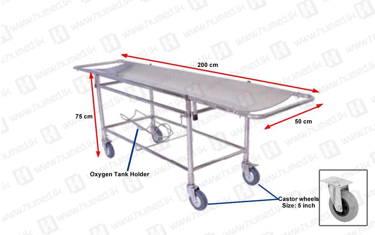 Patient Trolley with one oxygen holder HuMed