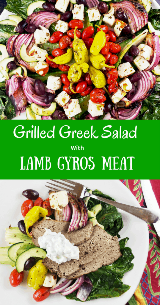 Grilled Greek Salad with Lamb Gyros Meat Hummingbird Thyme