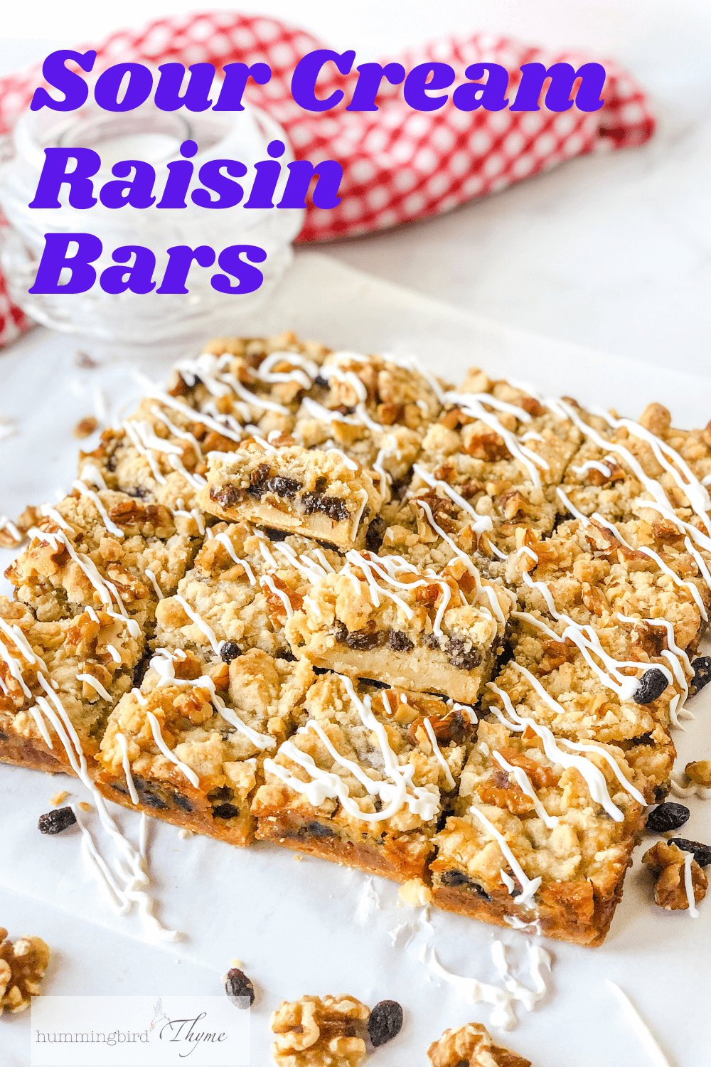 Sour Cream Raisin Bars Hummingbird Thyme