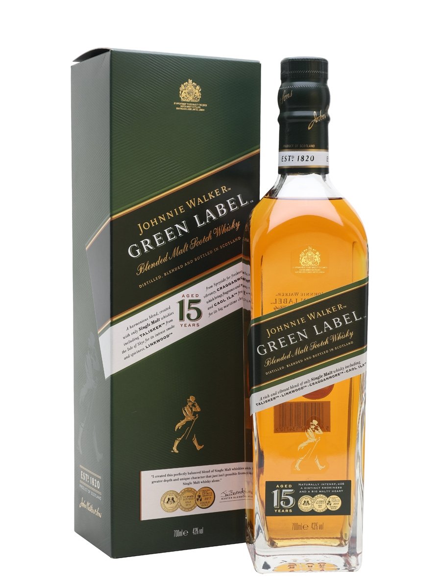 Whisky Johnnie Walker Green Label Humo y Tabaco