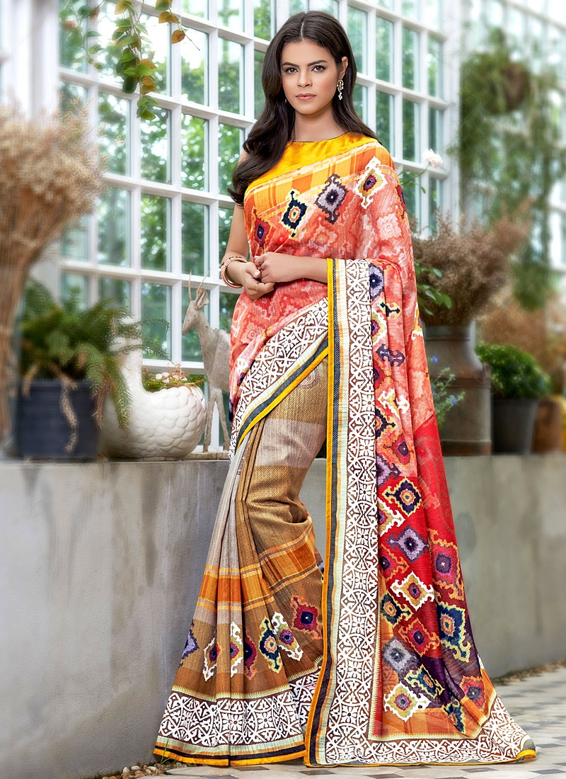 ORGANIC LINEN CORPORATE MULTI COLOUR SAREE