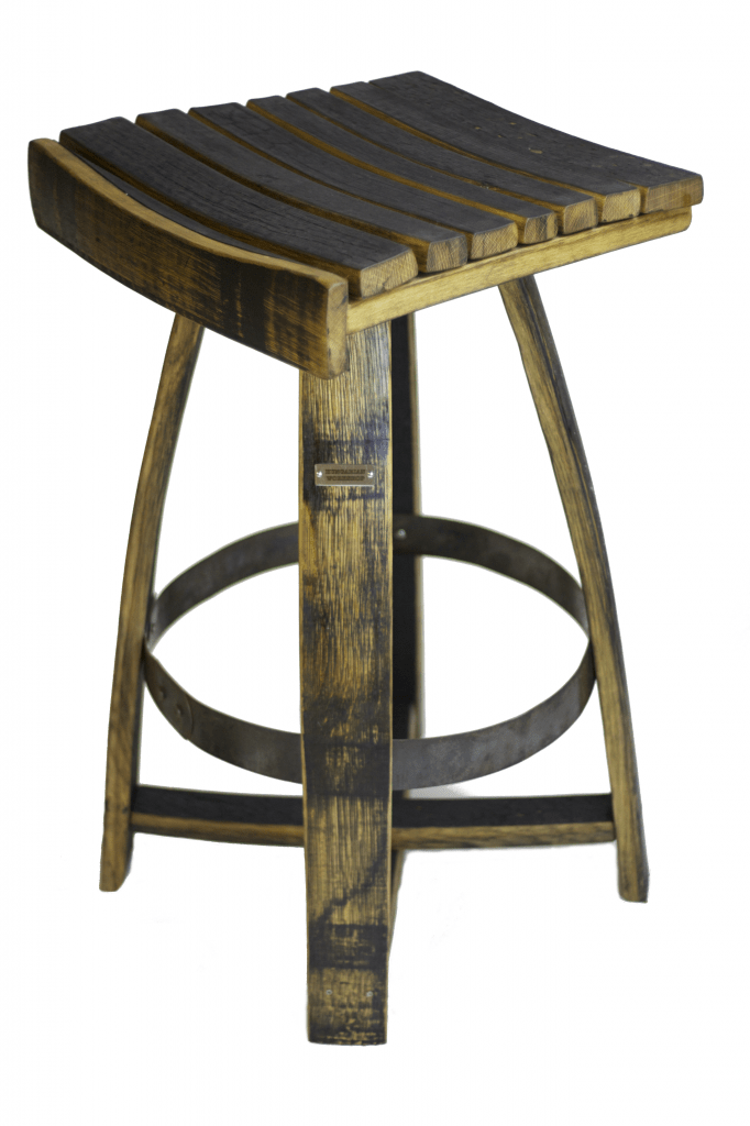 Bourbon Barrel Bar Stool with Memory Swivel Hungarian